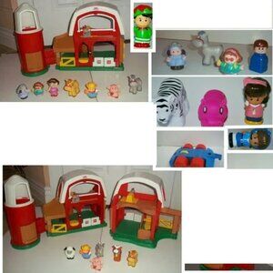 LOT Little People Fisher Price 3 Farms Barns Animals & Sounds Figures